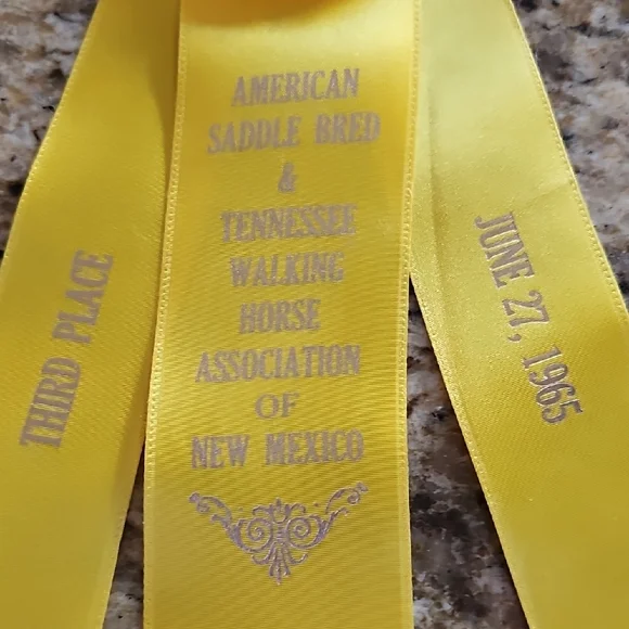 3 Vintage 1965 American Saddle Bred Tennessee Walker horse show rosettes ribbons - Picture 6 of 14